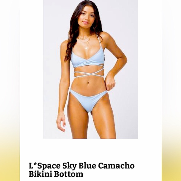 NWT Lspace Camacho Classic Style Bottom Size Large Sky Blue Moderate Coverage - Picture 4 of 15
